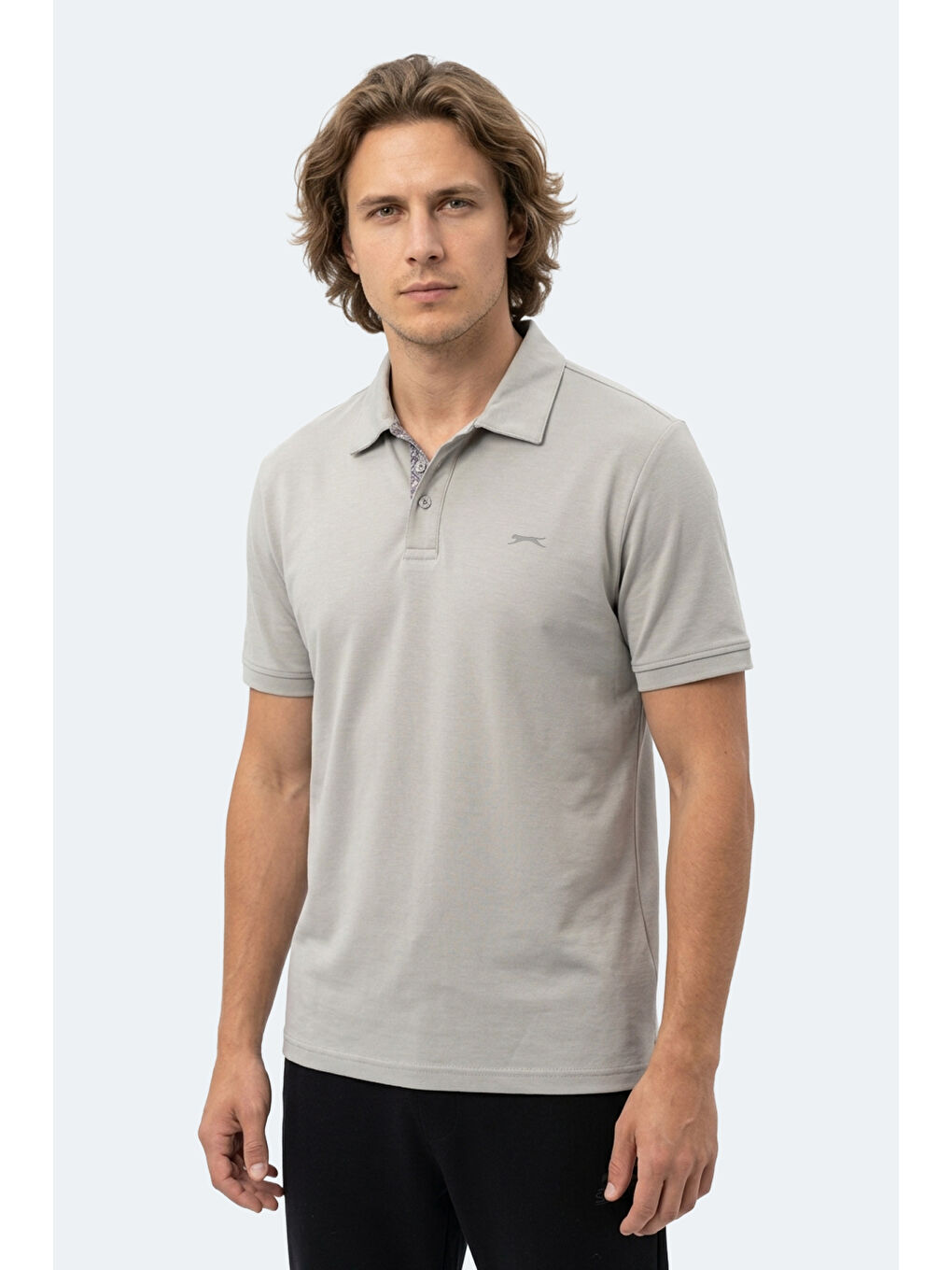 ZODIACS Erkek Polo Yaka Gri Tişört-4