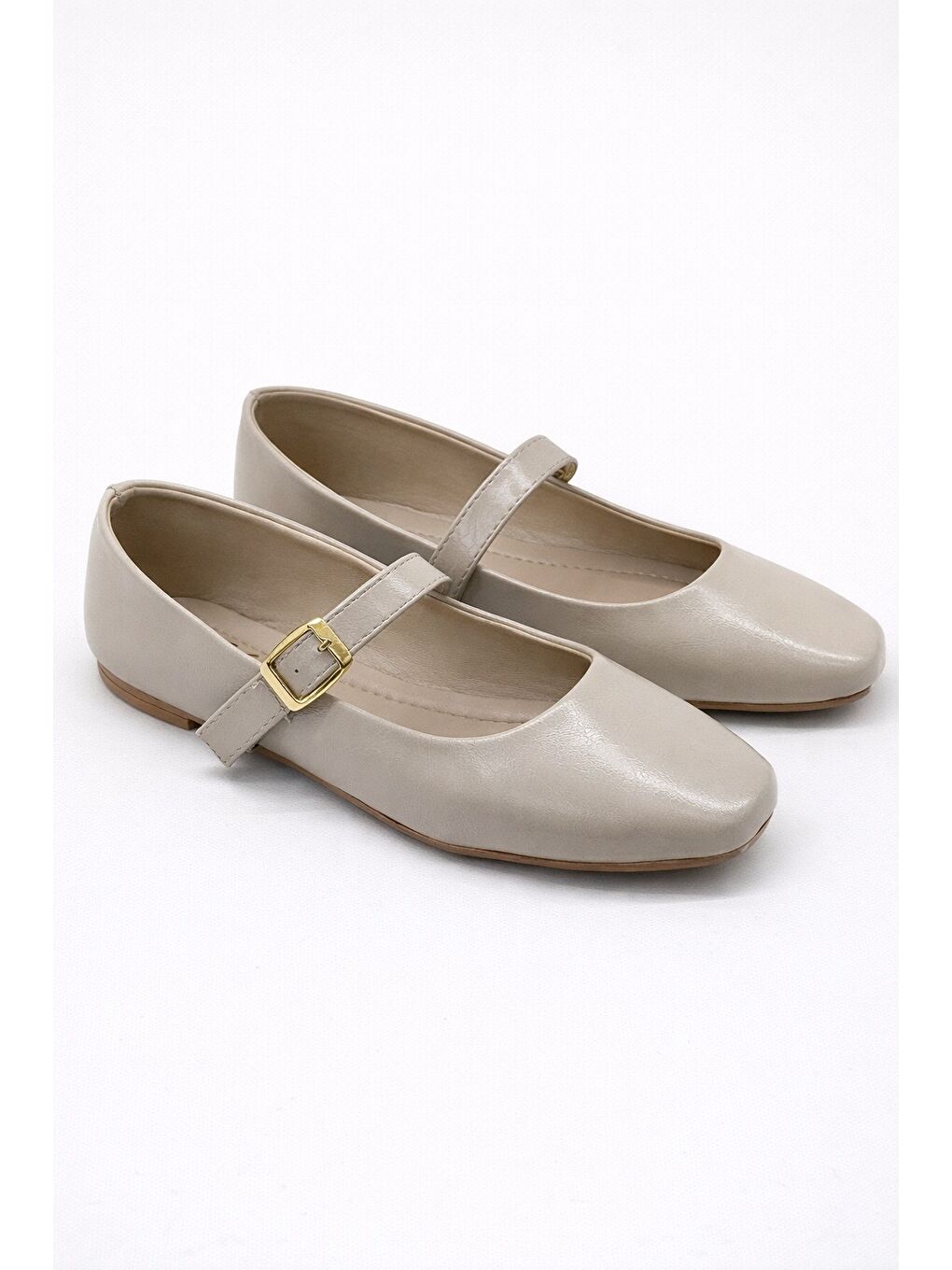 Bej SH-950 Tokalı Babet Günlük Kadın Ayakkabı Ev Babeti