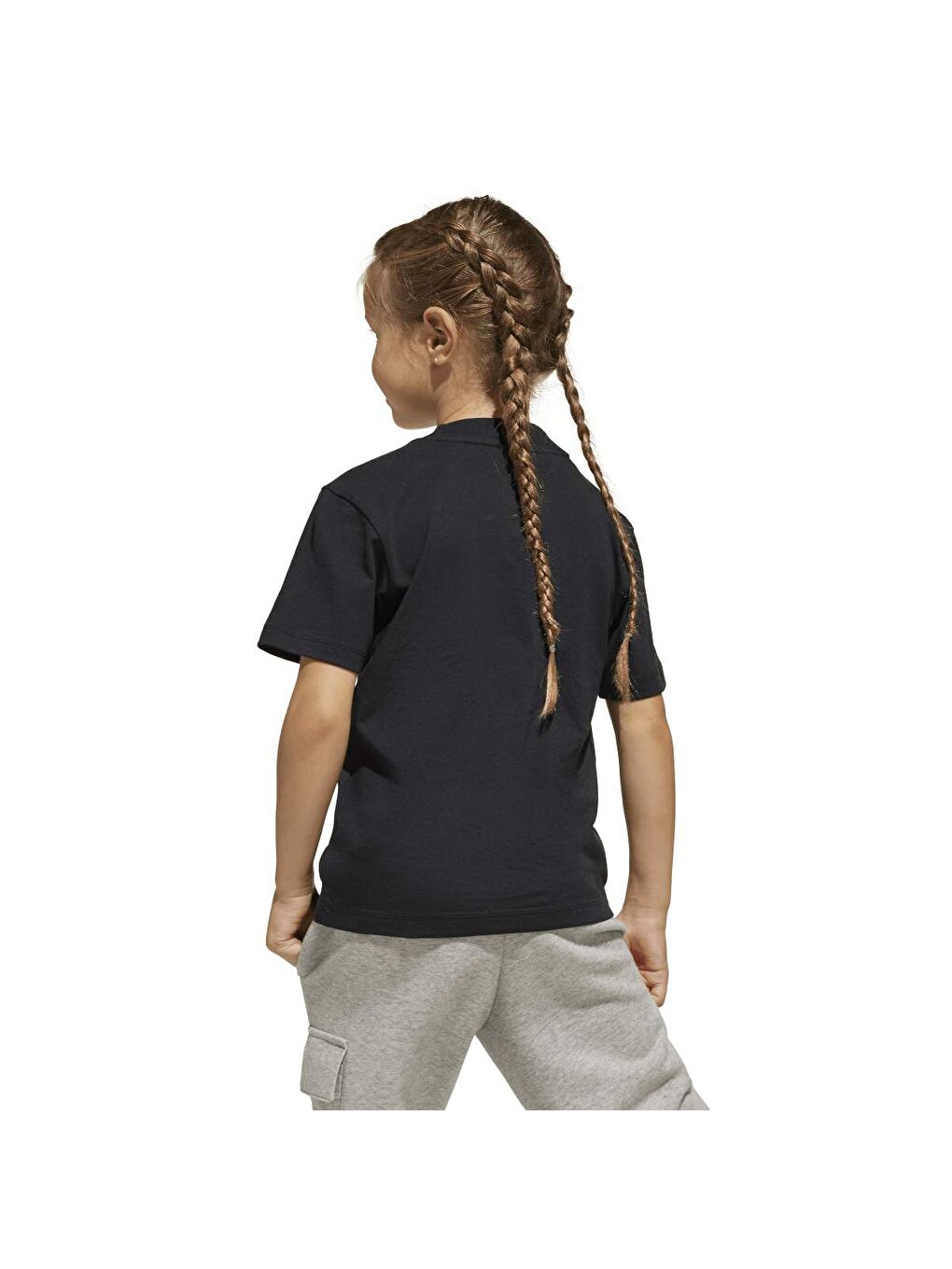 Essentials Çocuk Siyah Yuvarlak Yaka Tişört-1