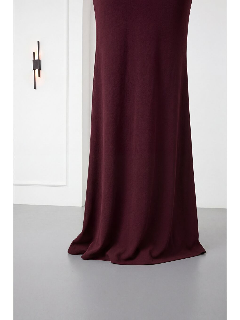 Kadın Kahverengi Dantel Detay Örme Uzun Davet Elbisesi-3