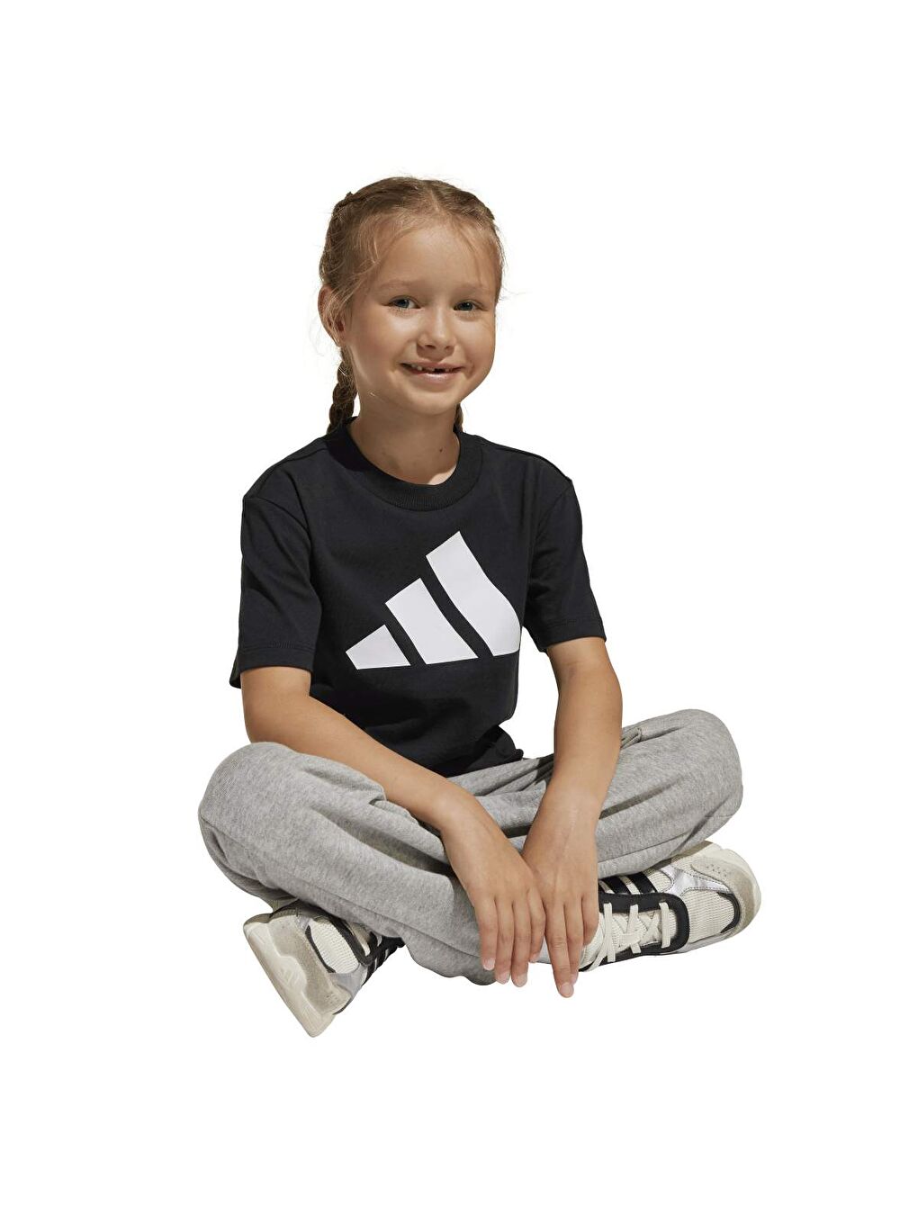 Essentials Çocuk Siyah Yuvarlak Yaka Tişört-2