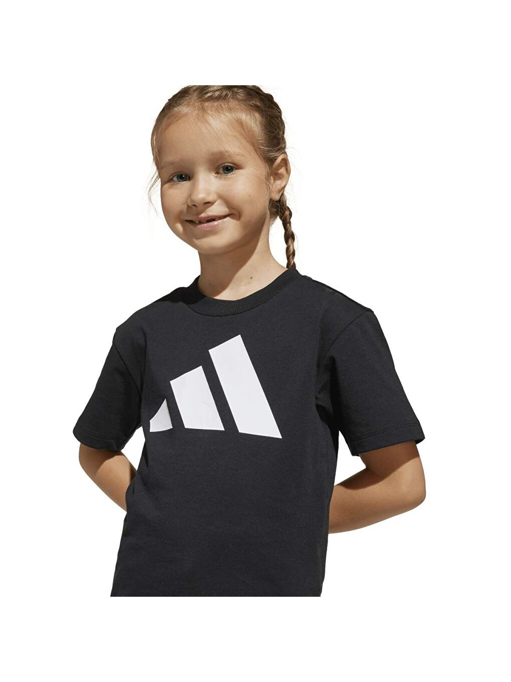 Essentials Çocuk Siyah Yuvarlak Yaka Tişört-3