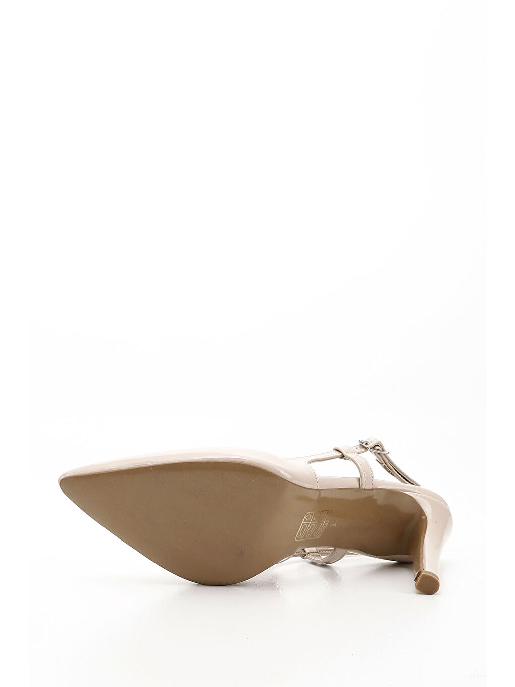 Bej Kadın BEJ-TEN RENGİ İnce Topuklu Arkası Açık Ayakkabı-5