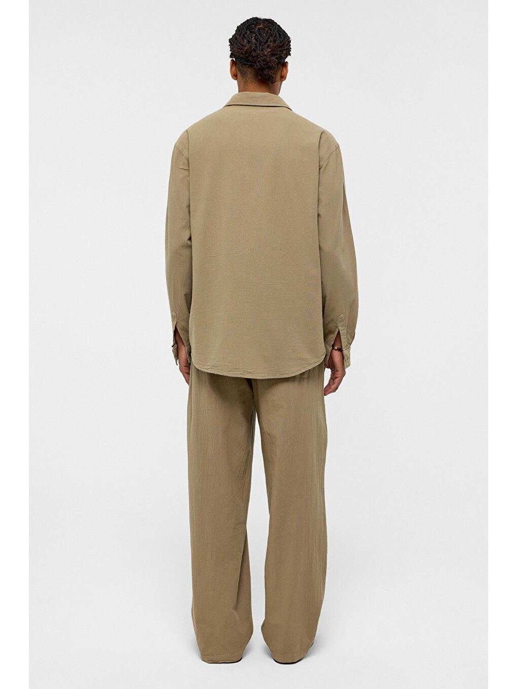 Basic Oversize Keten Takım Haki-3