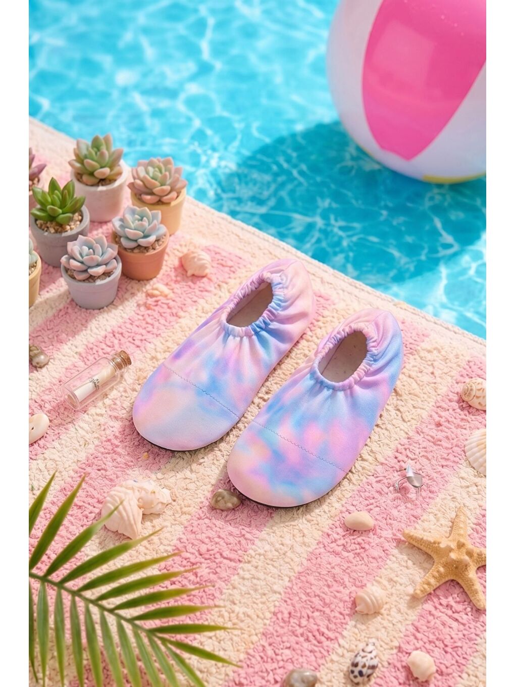 Mavi Tie - Dye Renkli Kaymaz Taban Bebek - Çocuk Deniz Ayakkabısı