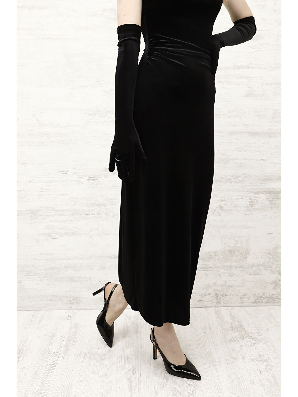 Mor Kadın ZÜMRÜT-SİYAH İnce Topuklu Arkası Açık Ayakkabı-2