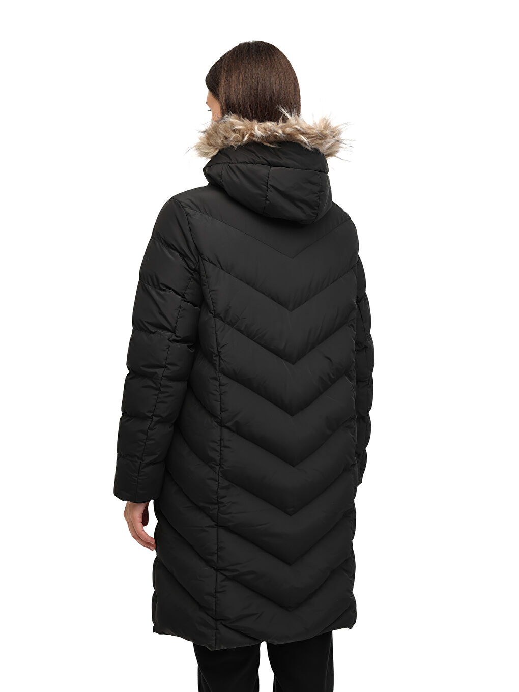 WL 3DIANA 5PR Siyah Kadın Uzun Kaban-1