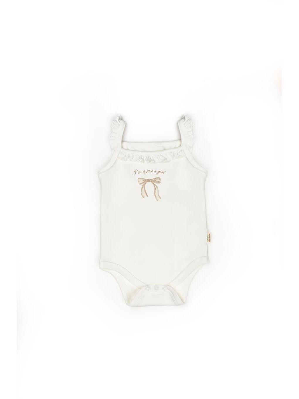 Bej Bebek 2li Askılı Zıbın Body %100 Organik Pamuk - Bebek ve Yenidoğan Serisi - csy8135-3