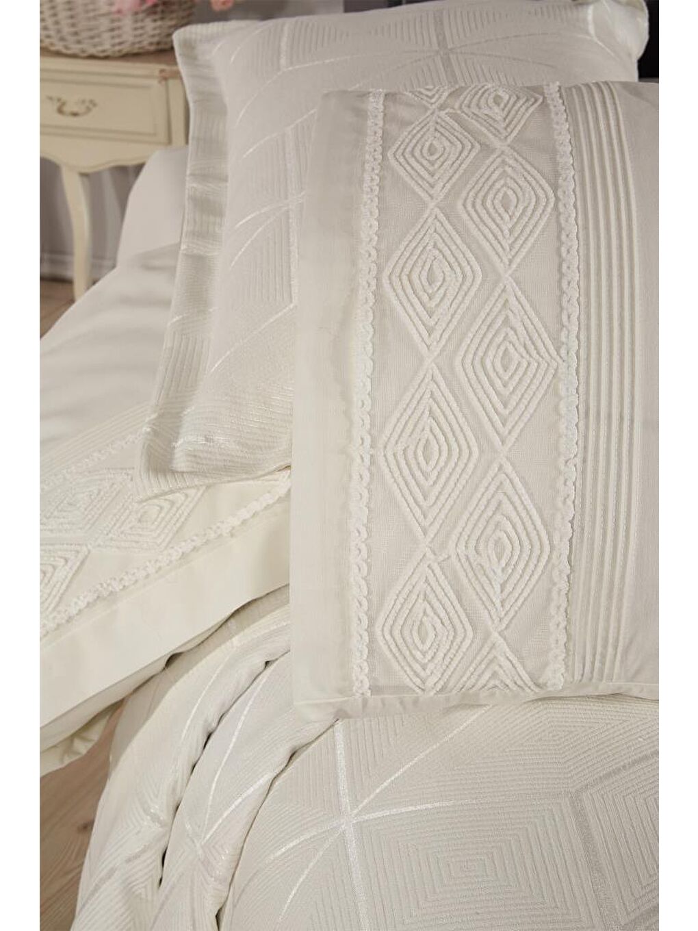 Ekru Verona 7 Parça Gelin Seti Krem-6