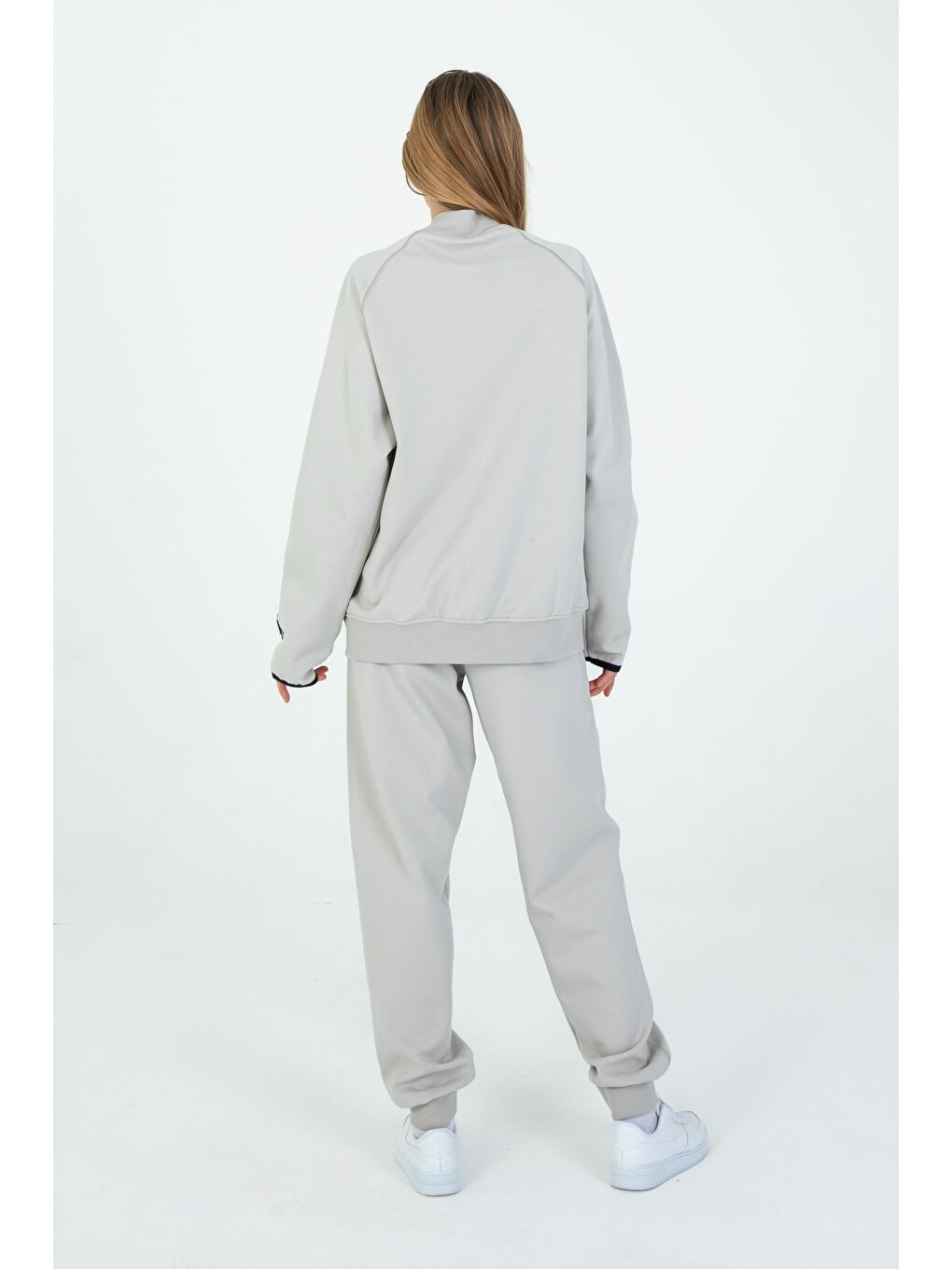 Gri Çocuk Ayarlanabilir Bel Fermuarlı Baskılı Eşofman Takım-3