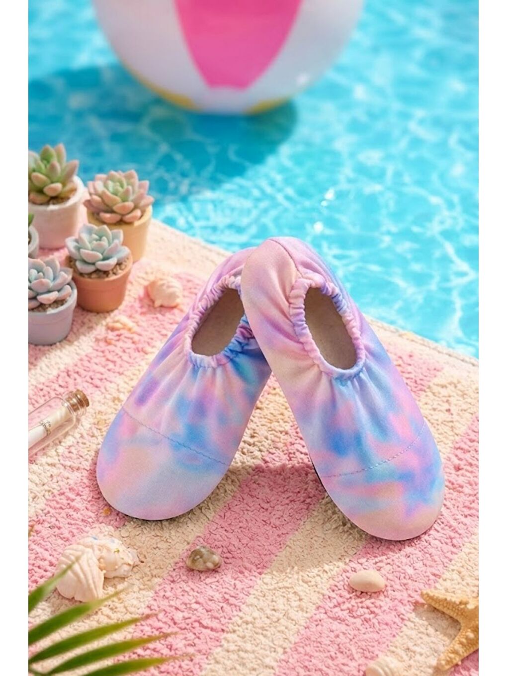 Mavi Tie - Dye Renkli Kaymaz Taban Bebek - Çocuk Deniz Ayakkabısı-2