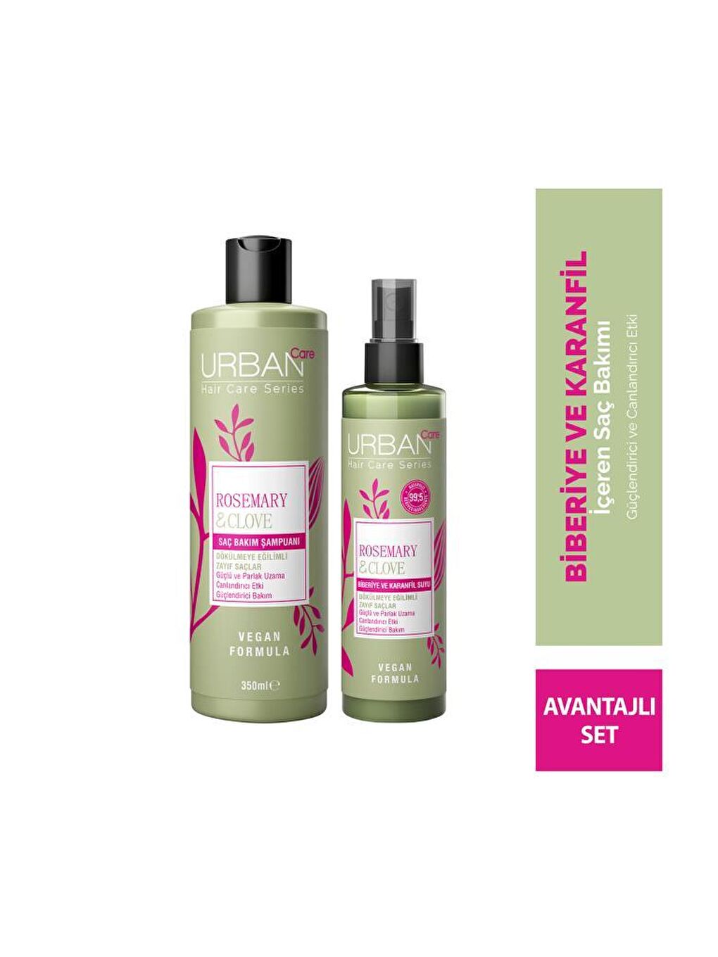 Rosemary & Clove Biberiye ve Karanfil Suyu & Saç Bakım Şampuanı 2li Set