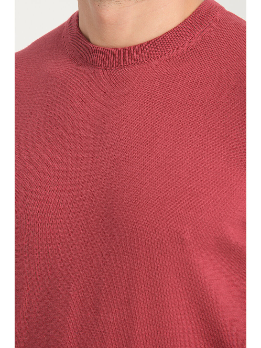 Pembe Bisiklet Yaka Erkek Kazak 1001-2