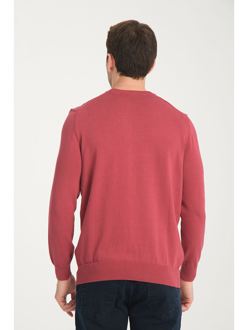 Pembe Bisiklet Yaka Erkek Kazak 1001-3