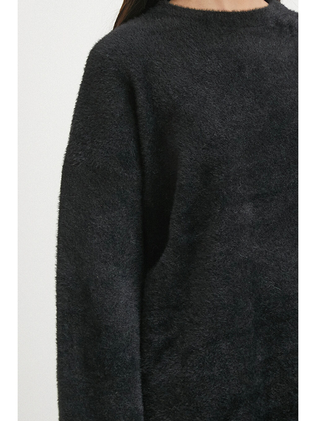 Bisiklet Yaka T Kol Kazak Siyah-4