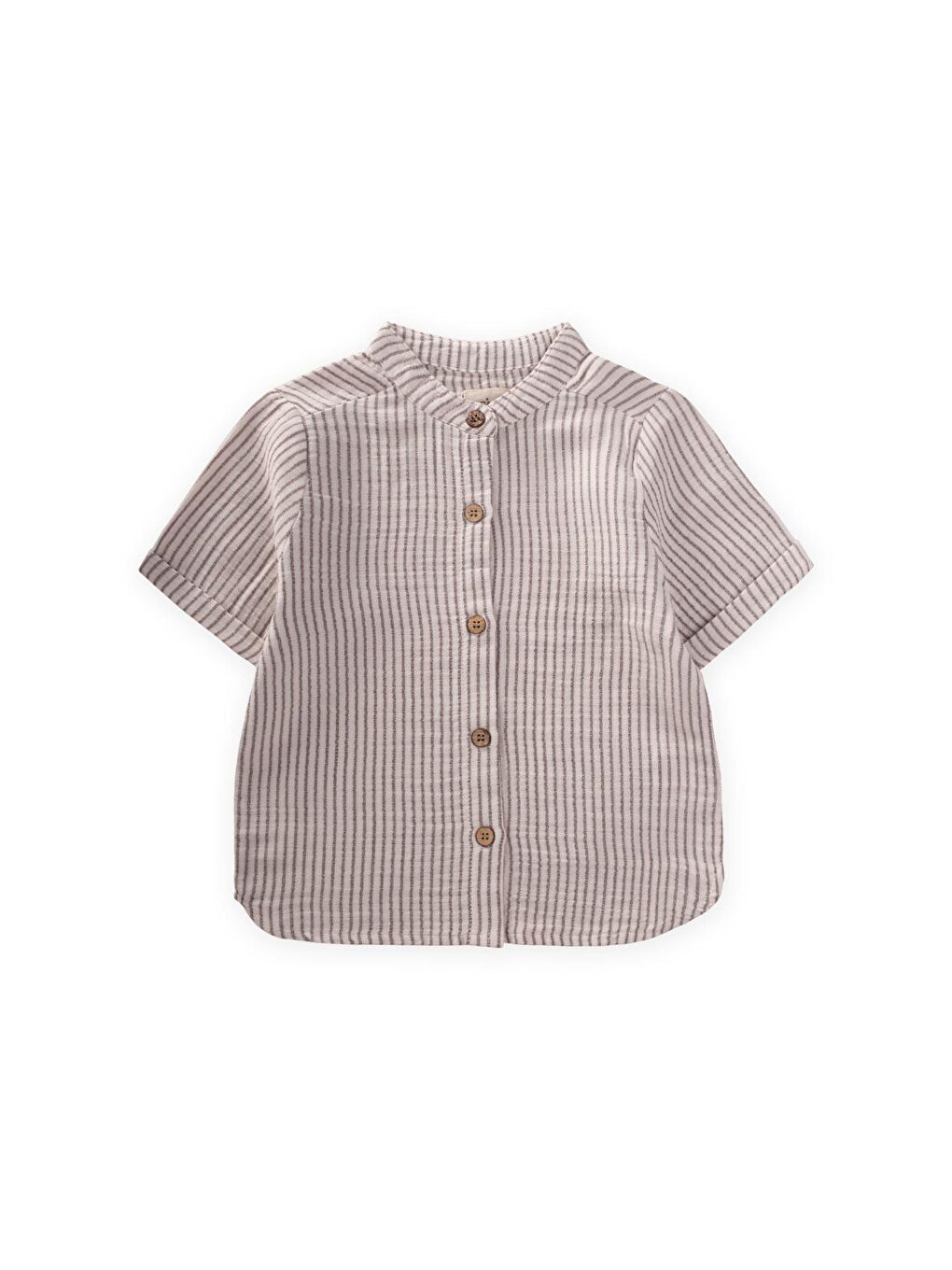 Siyah Erkek Çocuk Çizgili Müslin Gömlek