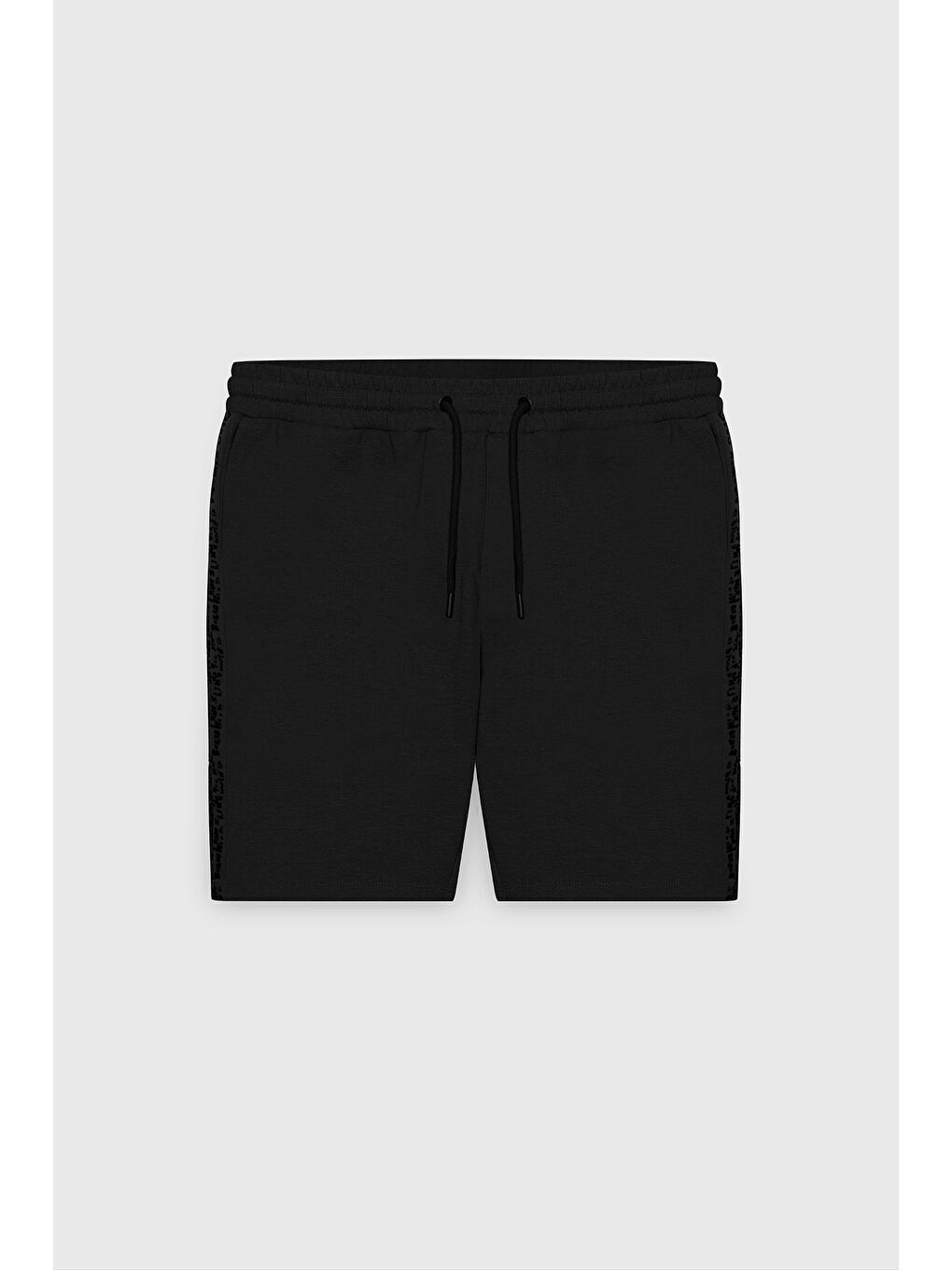 Erkek Siyah Standart Fit Normal Kesim Casual Örme Şort-5