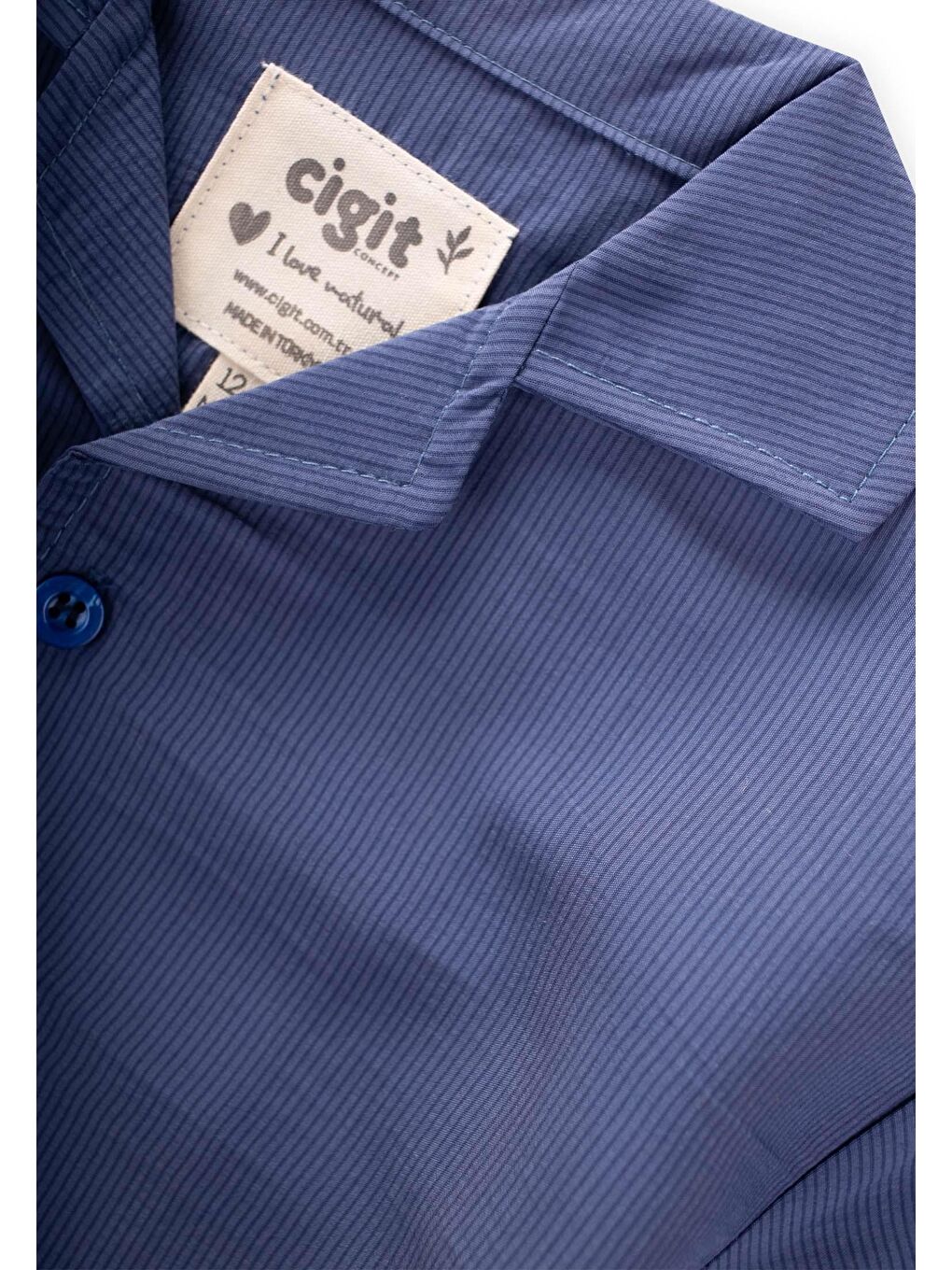 İndigo Erkek Çocuk Çizgili Gömlek-2