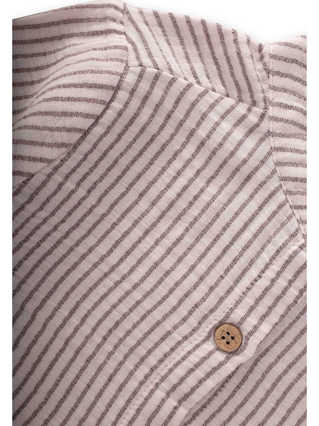 Siyah Erkek Çocuk Çizgili Müslin Gömlek-1