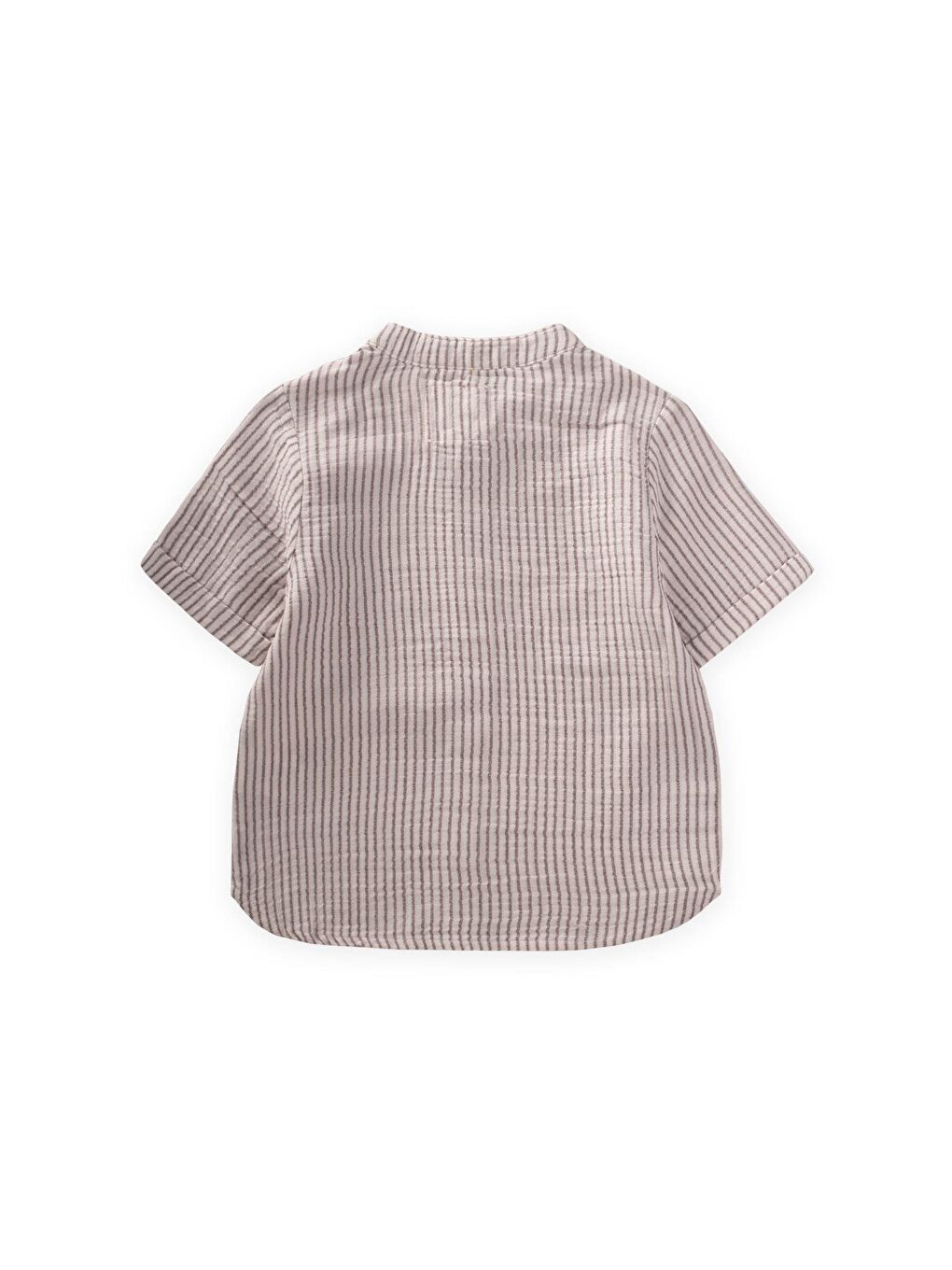 Siyah Erkek Çocuk Çizgili Müslin Gömlek-2