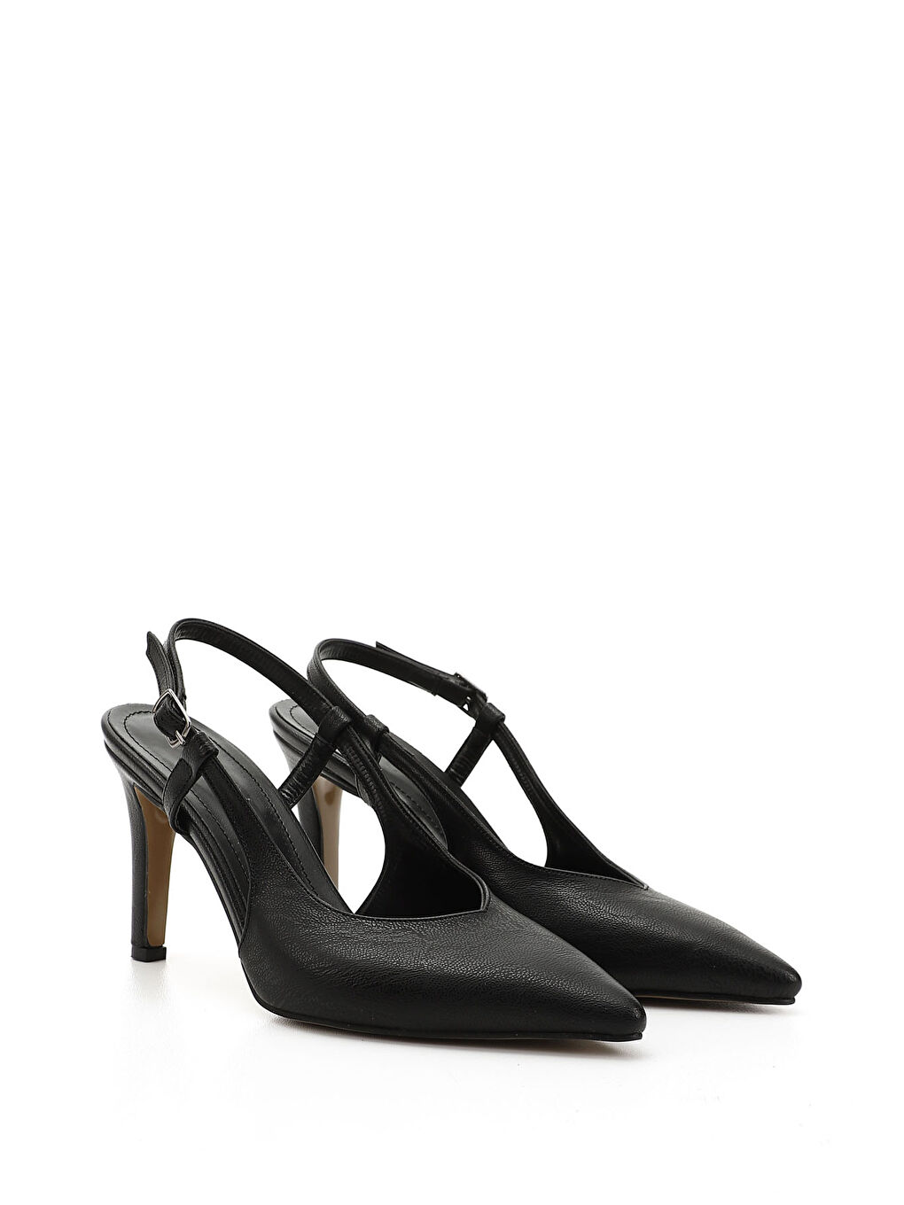 Siyah Kadın SİYAH İnce Topuklu Arkası Açık Ayakkabı-3