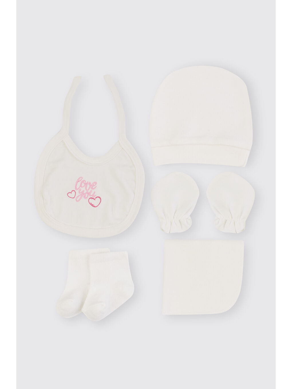 Yenidoğan Kedi Detaylı Ekru 10'lu Hastane Çıkış Seti-2