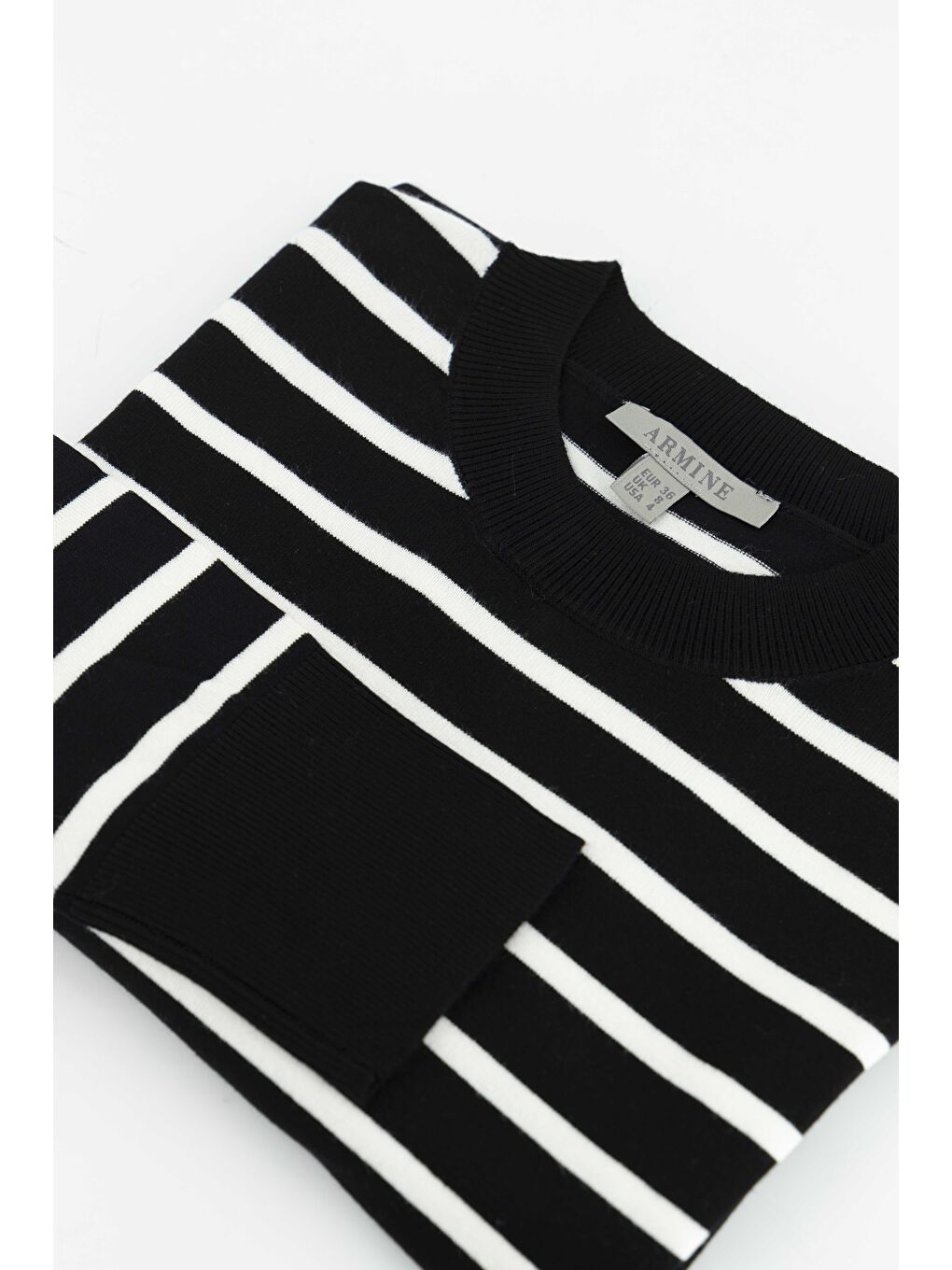 Çizgili Triko Tunik 24Kd2007 Siyah-3