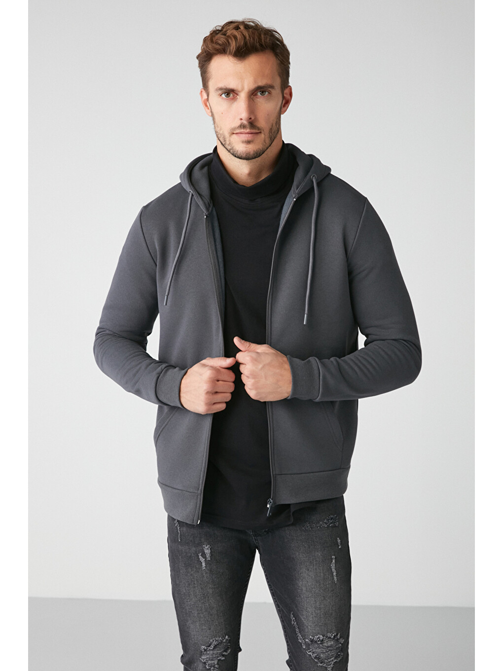 Insıder Comfort Koyu Gri Sweatshirt-1