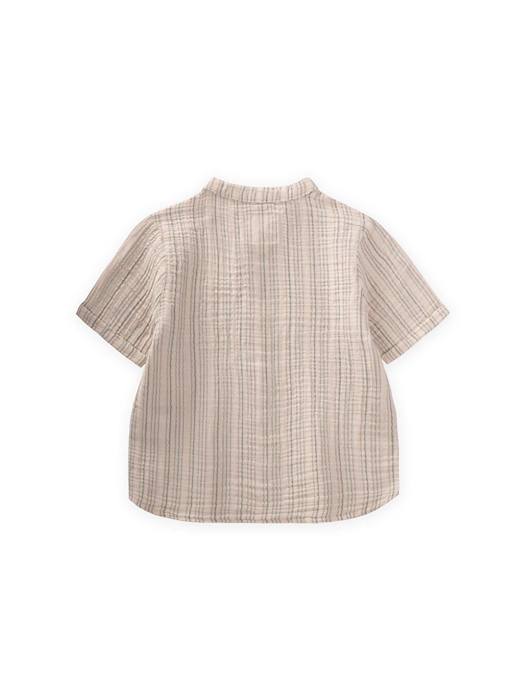 Haki Erkek Çocuk Çizgili Müslin Gömlek-1