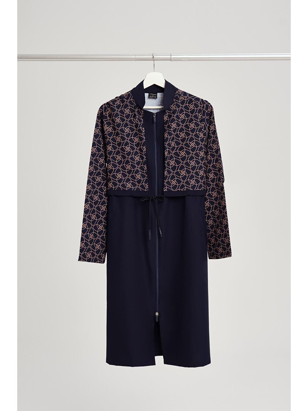 Elisa Kordon Detaylı Lacivert Jileli Tam Tesettür Mayo Üstü 2991-7