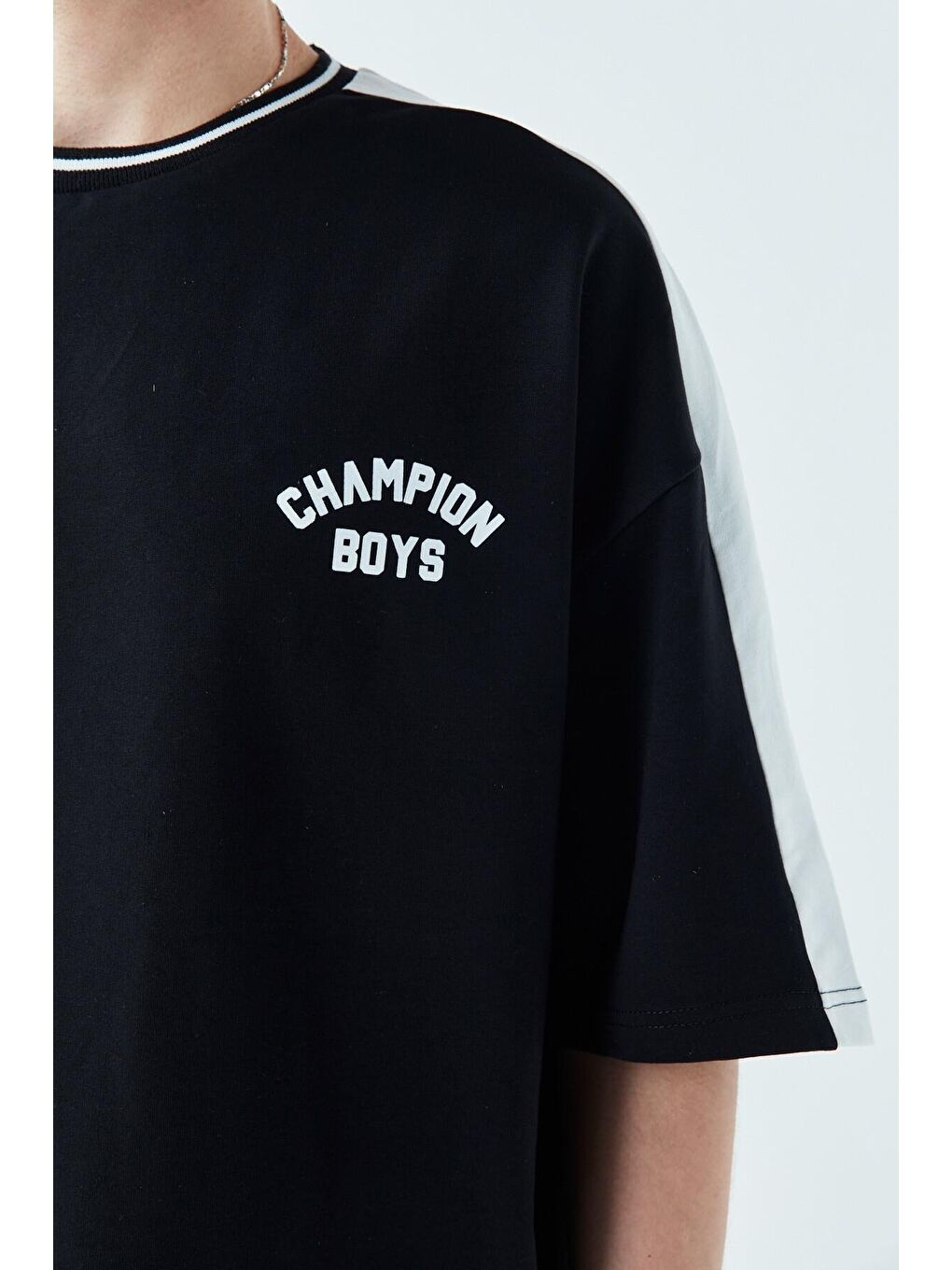 Champıon Boys Baskılı Oversize Eşofman Takım Siyah-4