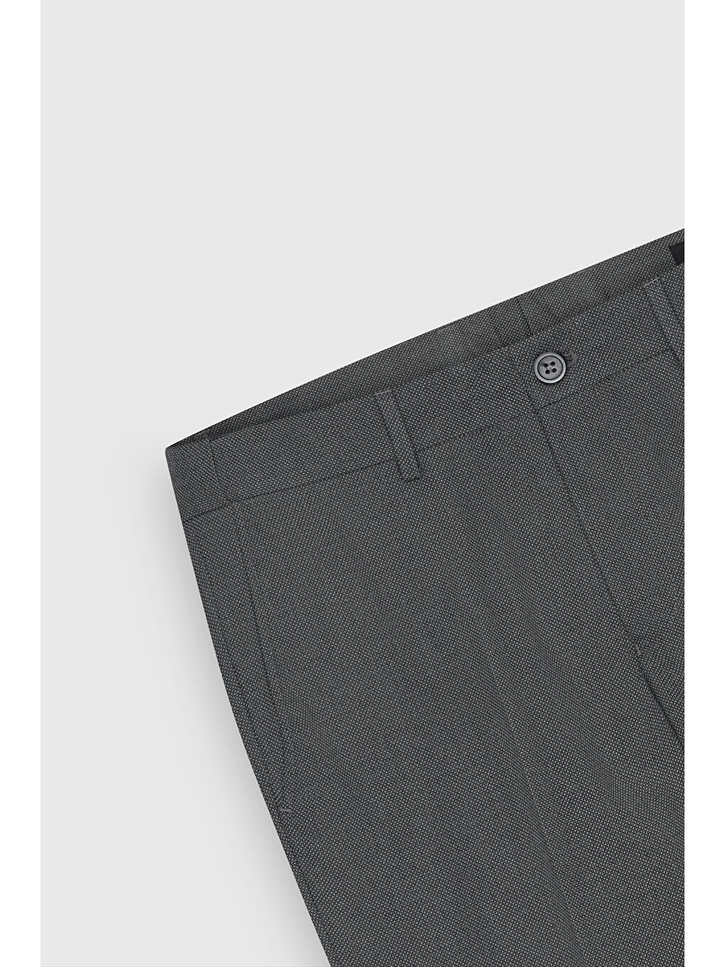 Erkek Siyah Slim Fit Kuş Gözü Desenli Esnek Beli Lastikli Bağlamalı Pantolon-9