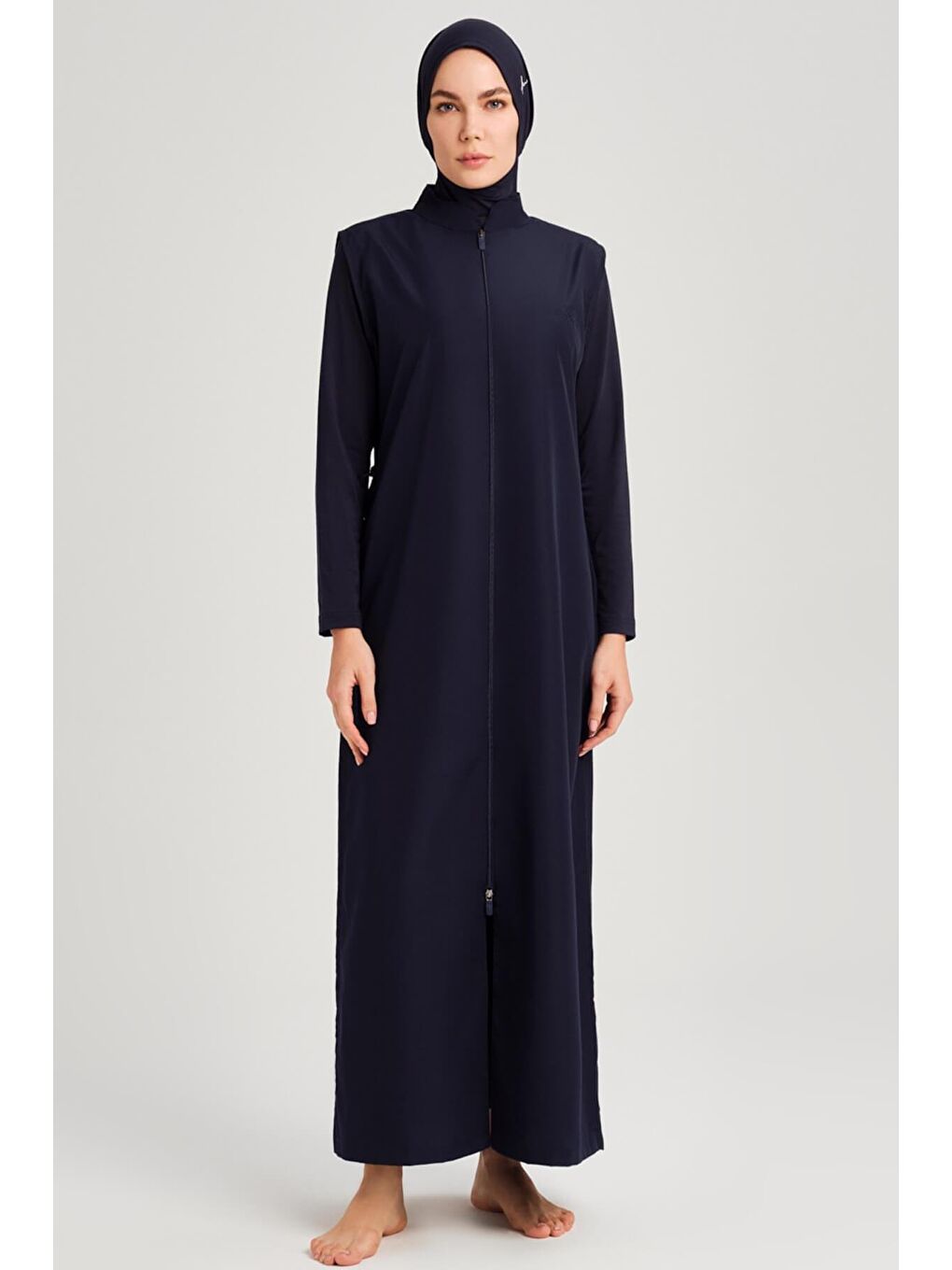 Tam Boy Lacivert 4 Parça Tam Tesettür Mayo Takımı 6021-3