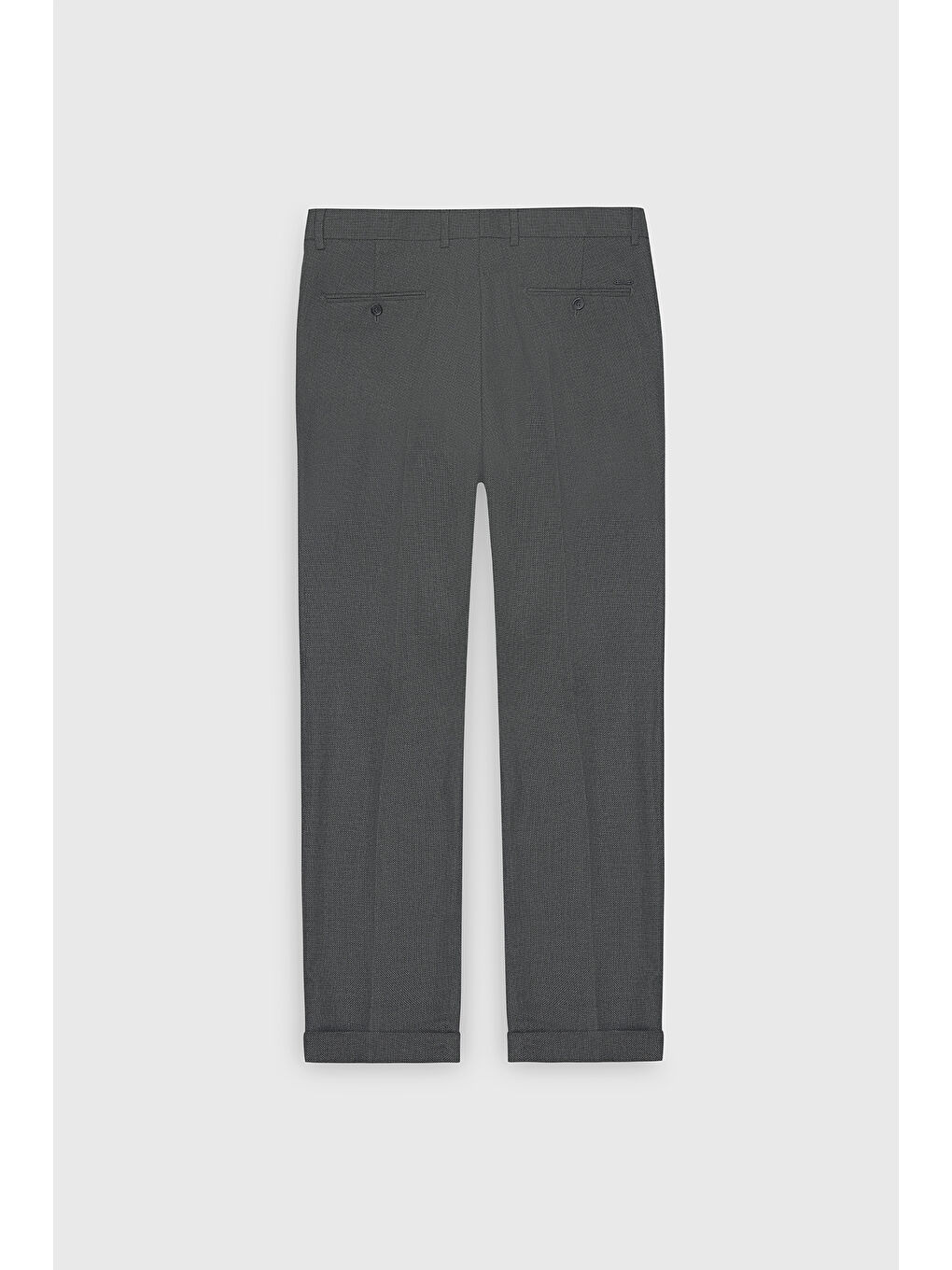 Erkek Siyah Slim Fit Kuş Gözü Desenli Esnek Beli Lastikli Bağlamalı Pantolon-10