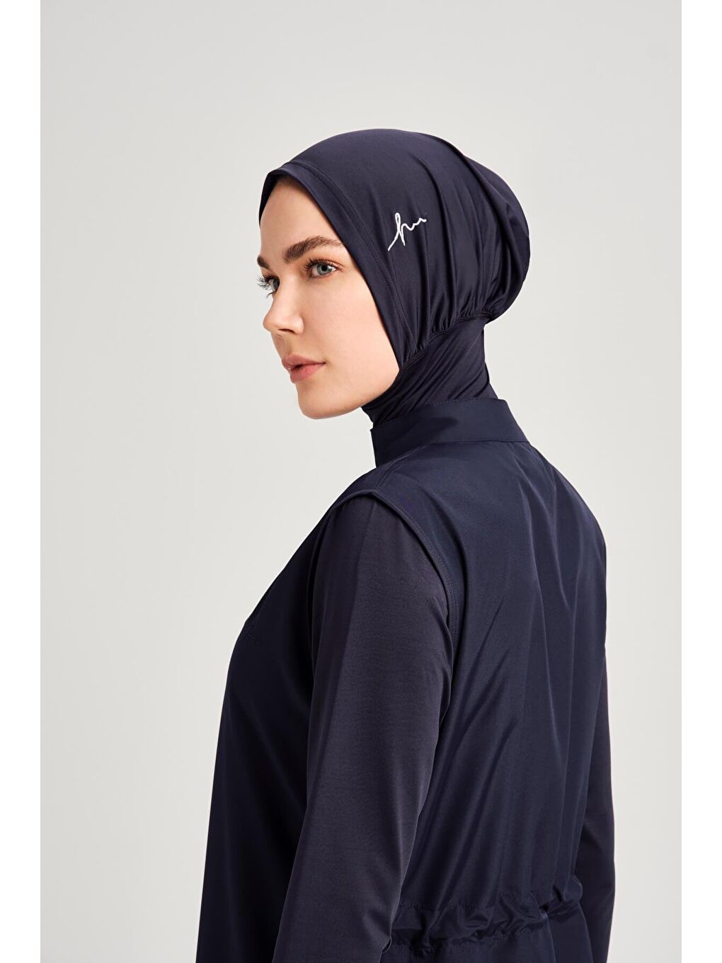 Tam Boy Lacivert 4 Parça Tam Tesettür Mayo Takımı 6021-8