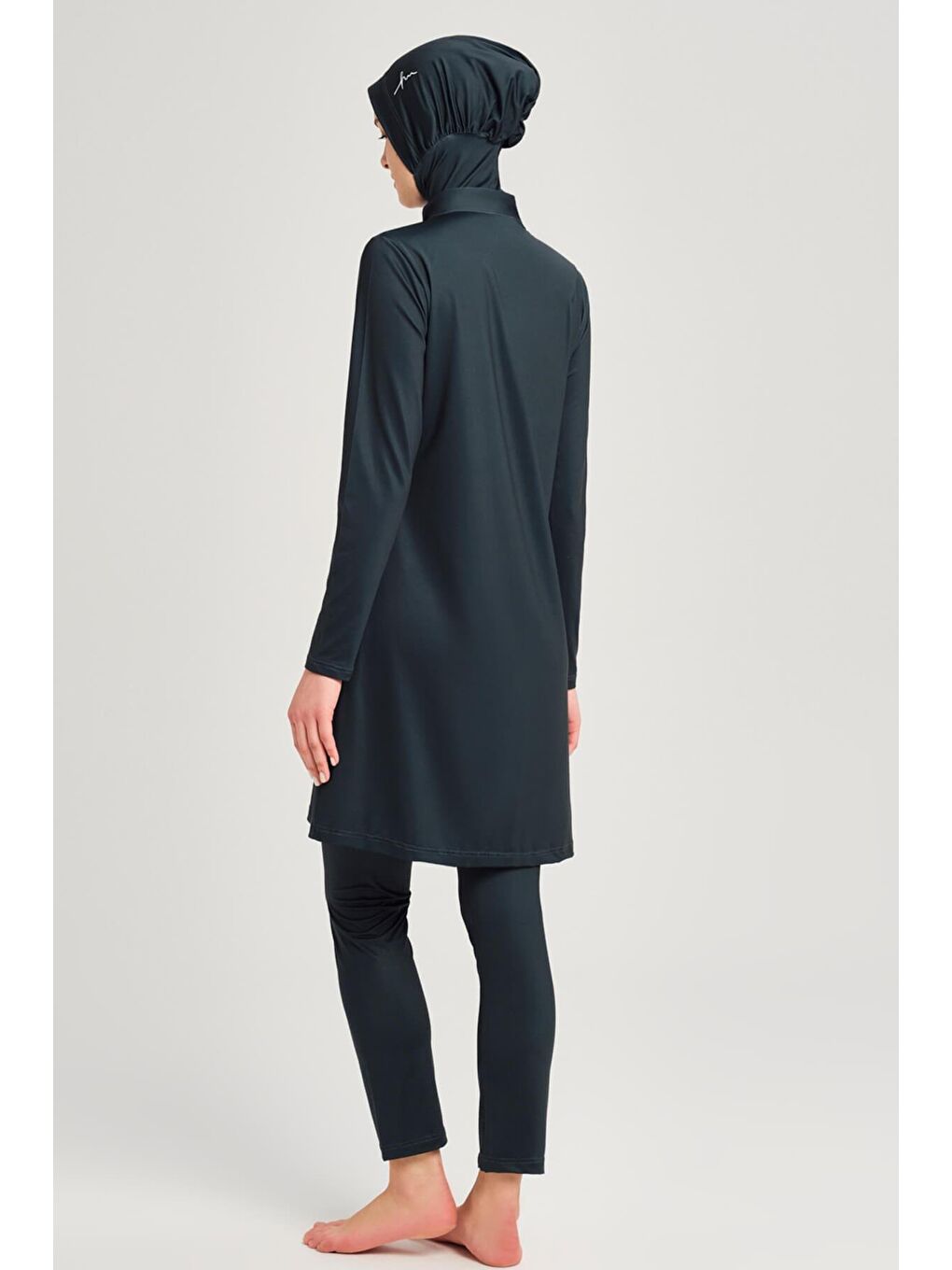 Su Koleksiyonu Lazer Kesim Detaylı Elastanlı Yeşil 5 Parça Tam Tesettür Mayo Takımı 3054-2
