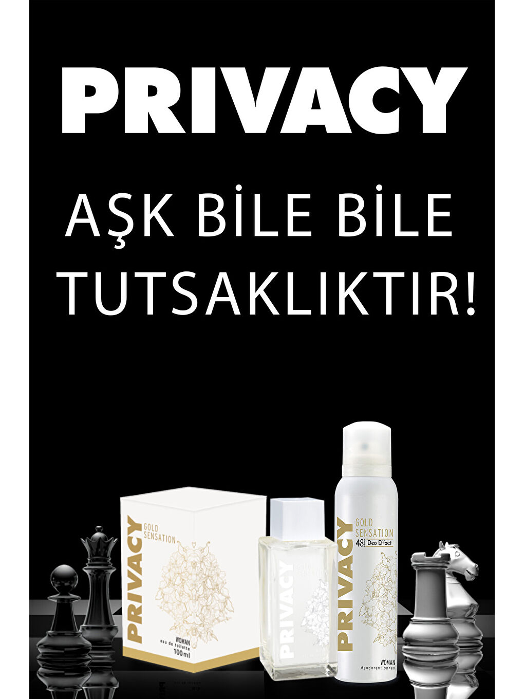 Privacy Beyaz Gold Women EDT Parfüm 100ml & Deodorant 3x150 ml - 4