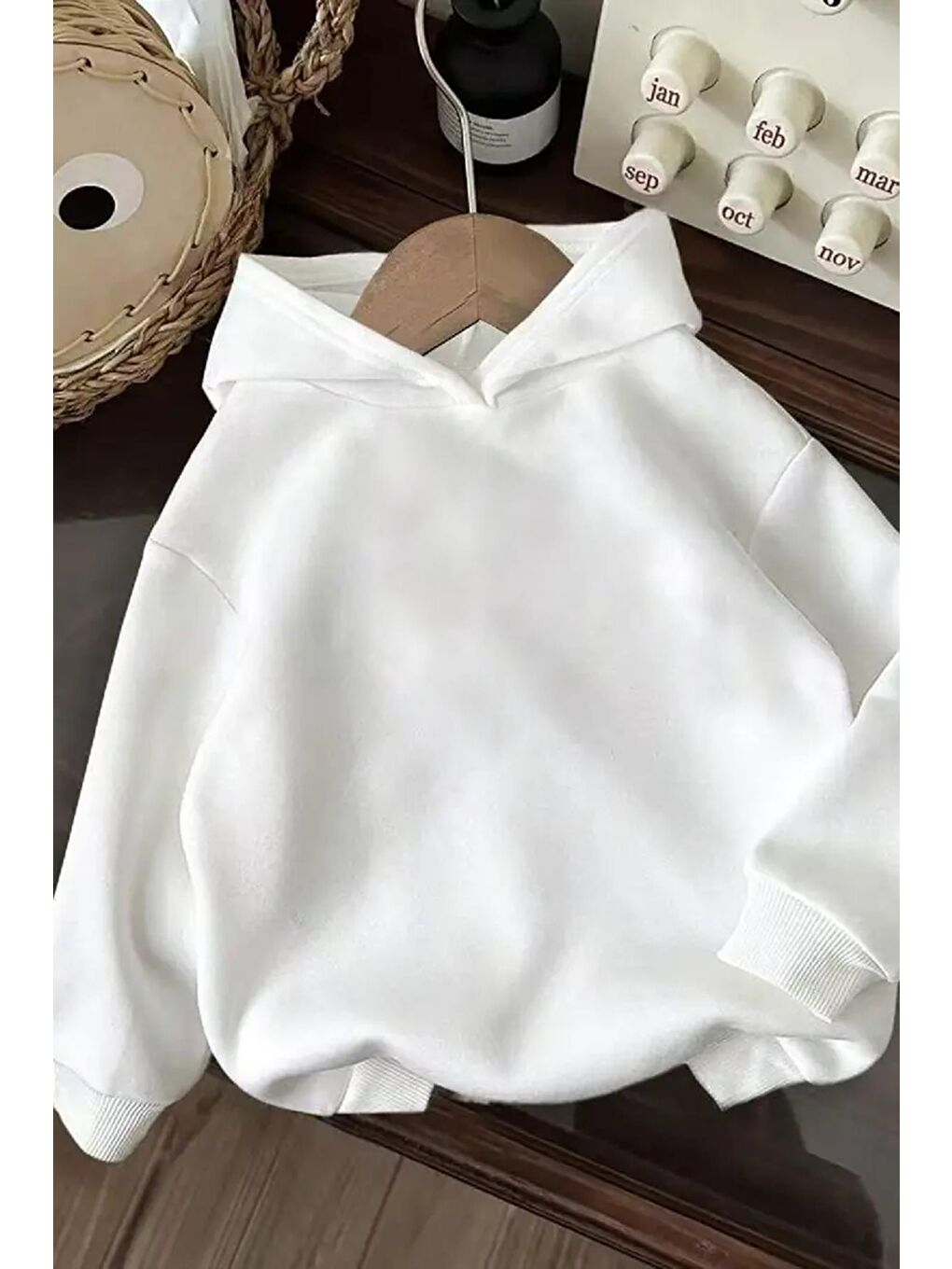 Beyaz Chery Sırt Baskılı İçi Pamuklu Unisex Sweatshirt-3