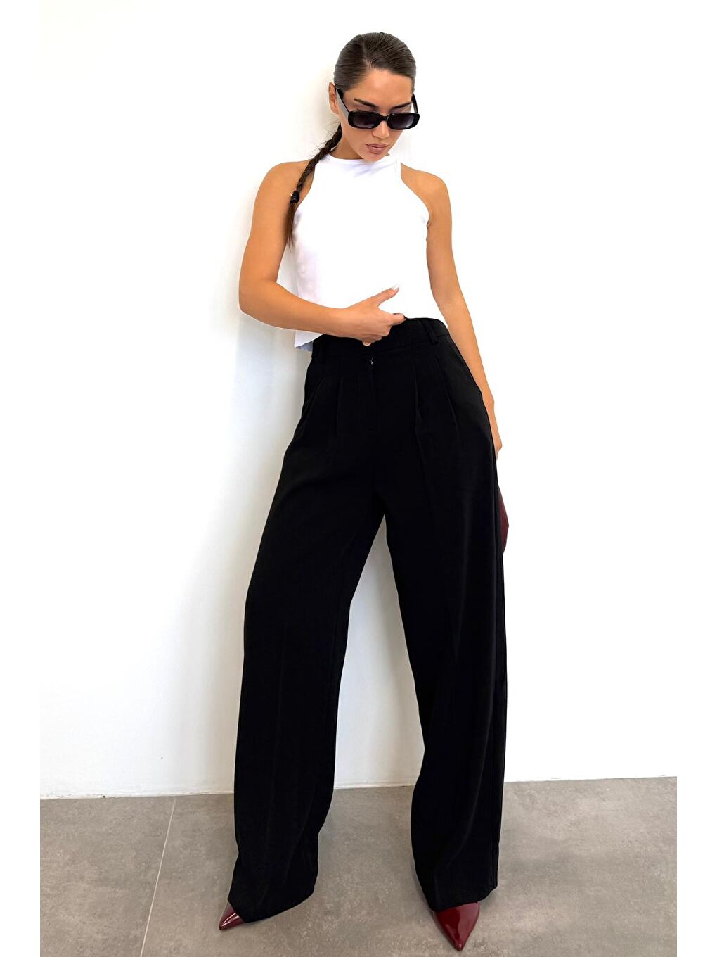 Siyah Kadın Palazzo Pantolon Mg2525-1