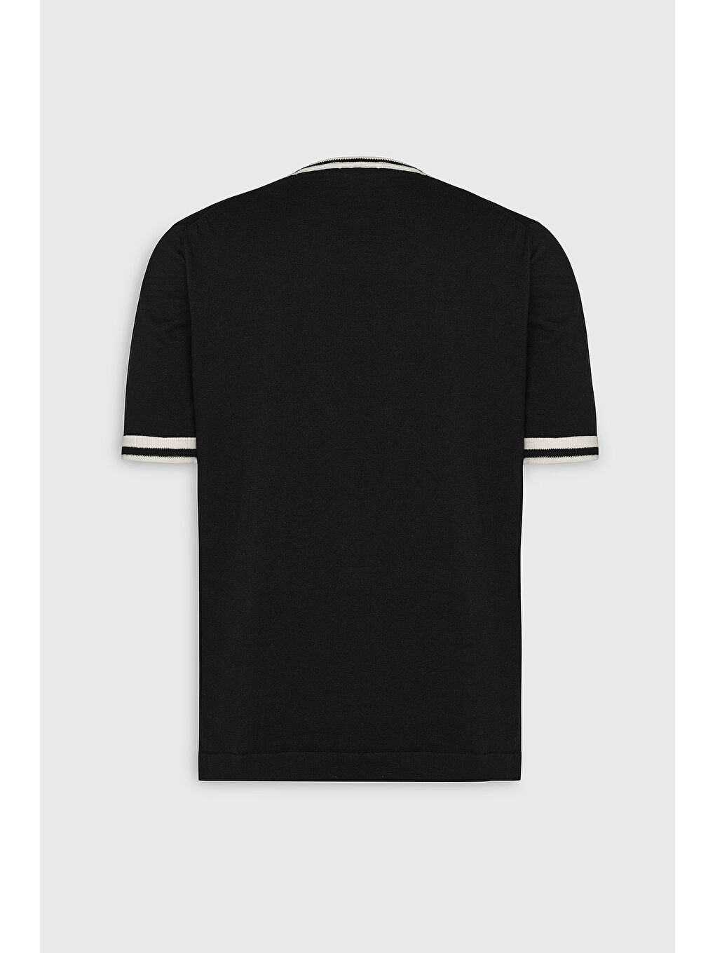 Erkek Siyah Standart Fit %100 Pamuk Bisiklet Yaka Triko Tişört-8