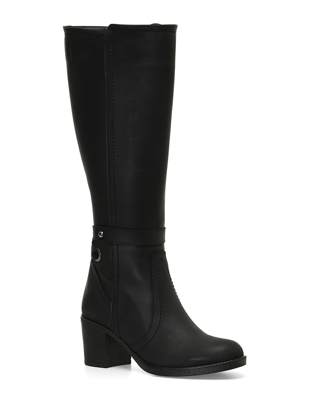 24K-1032 4PR Siyah Kadın Topuklu Çizme-1