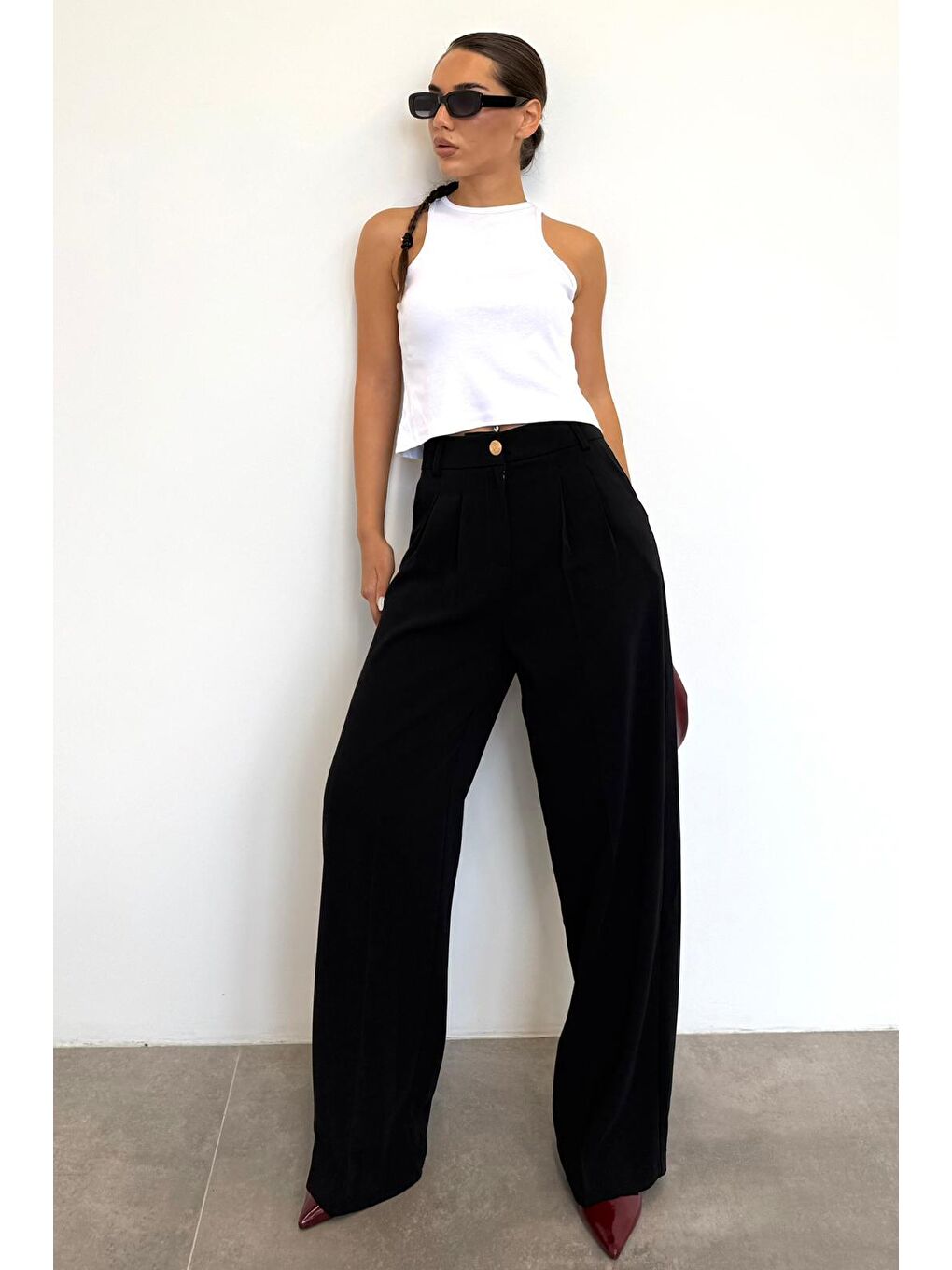 Siyah Kadın Palazzo Pantolon Mg2525-4