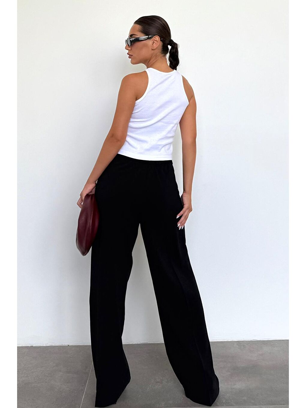 Siyah Kadın Palazzo Pantolon Mg2525-5