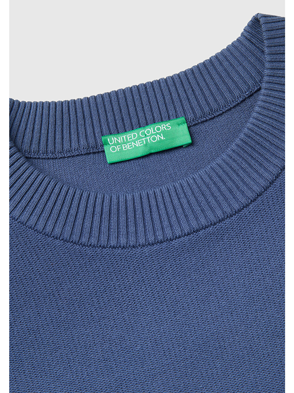 Turkuaz Erkek Havacı Mavi Pamuk Karışımlı Önü Logo İşlemeli Bisiklet Yaka Kazak-6