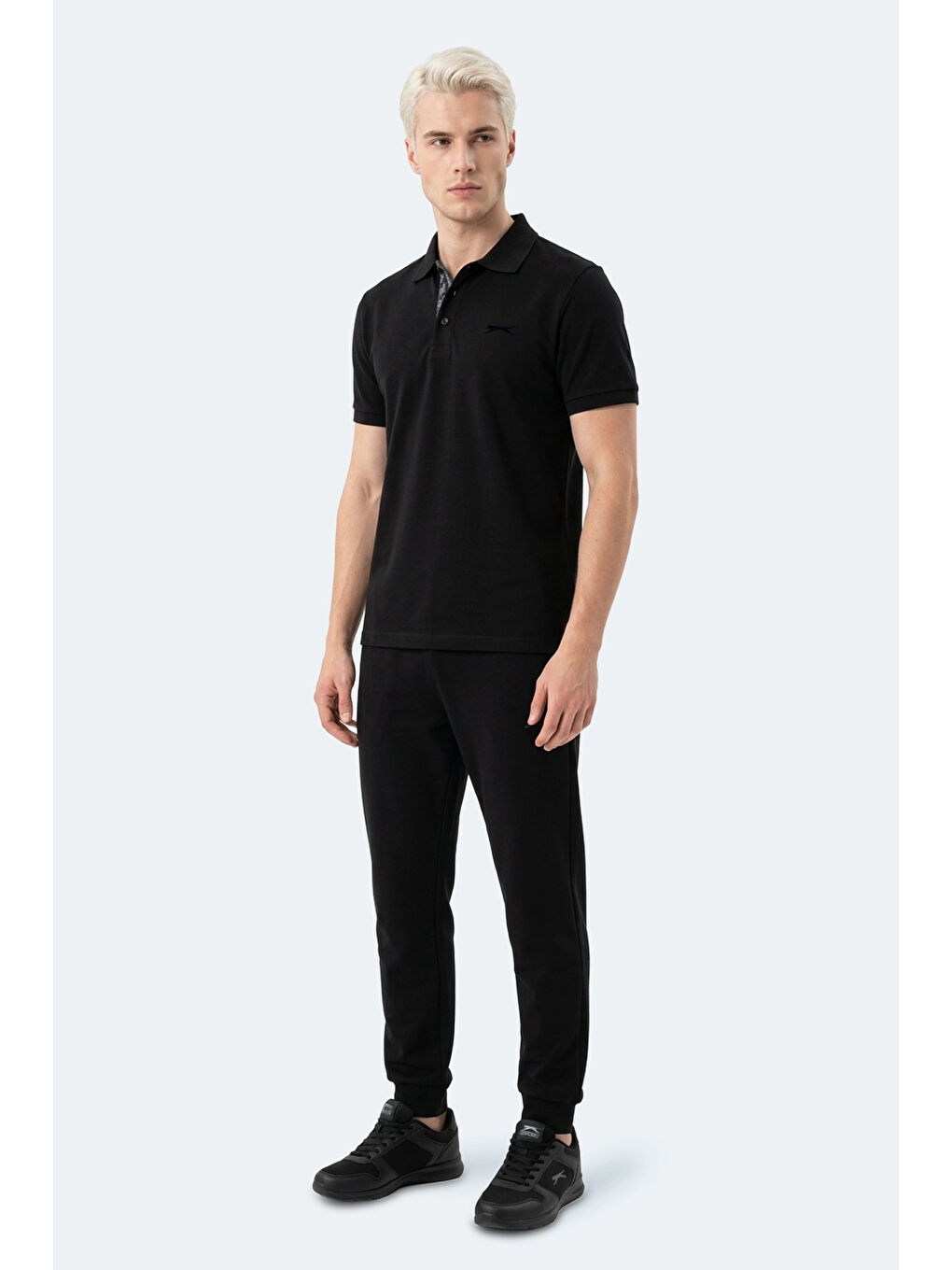 ZODIACS Erkek Polo Yaka Siyah Tişört-7