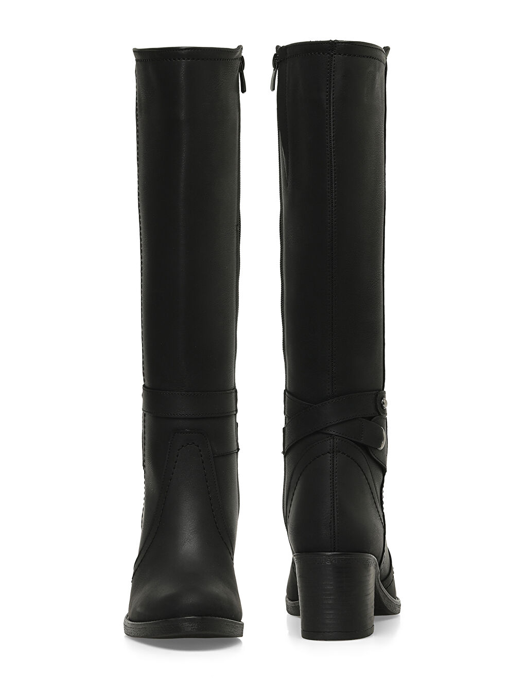 24K-1032 4PR Siyah Kadın Topuklu Çizme-3