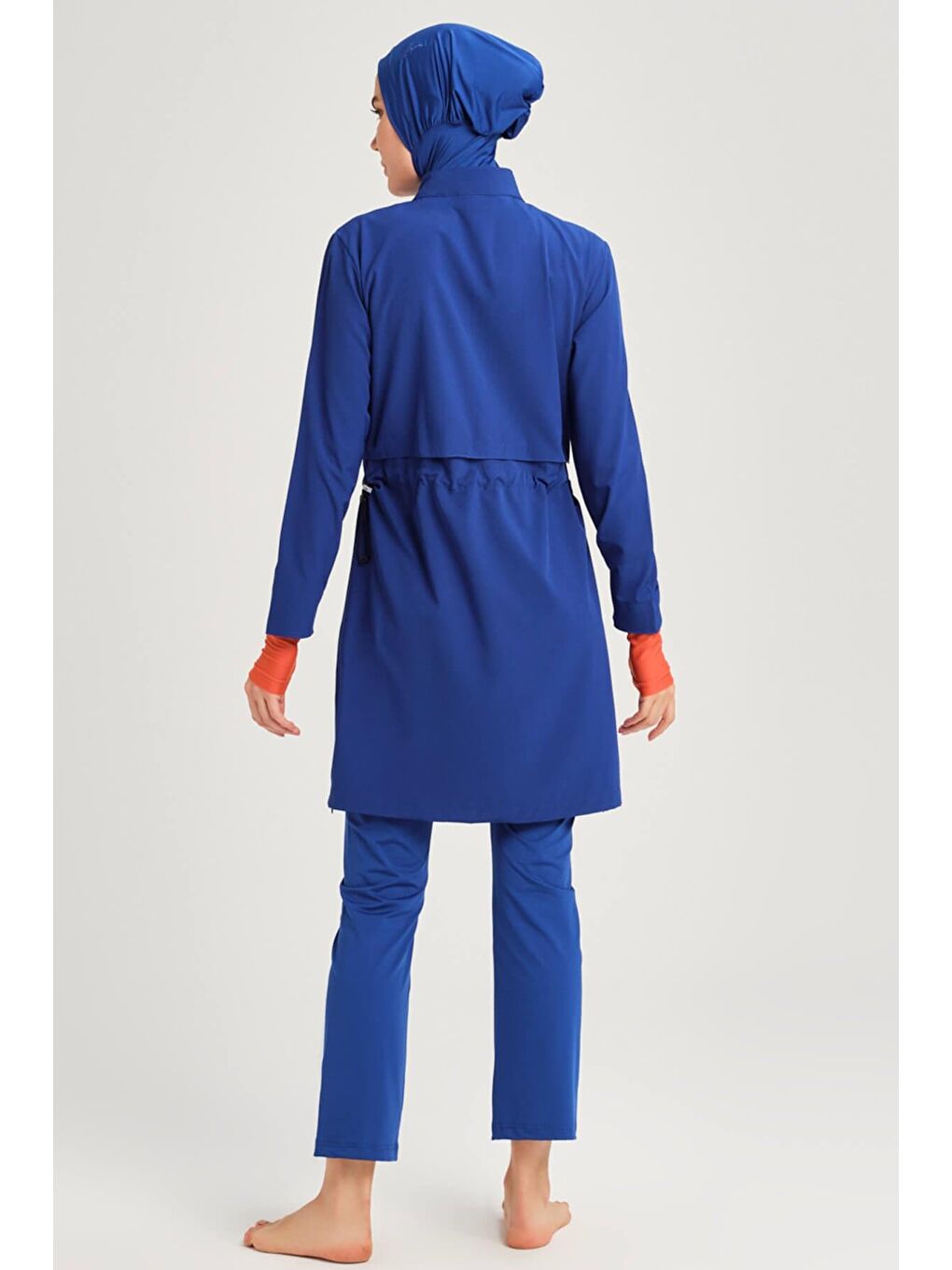 Esila Saks Mavisi 5 Parça Jileli Tam Tesettür Mayo Takımı 2934-2