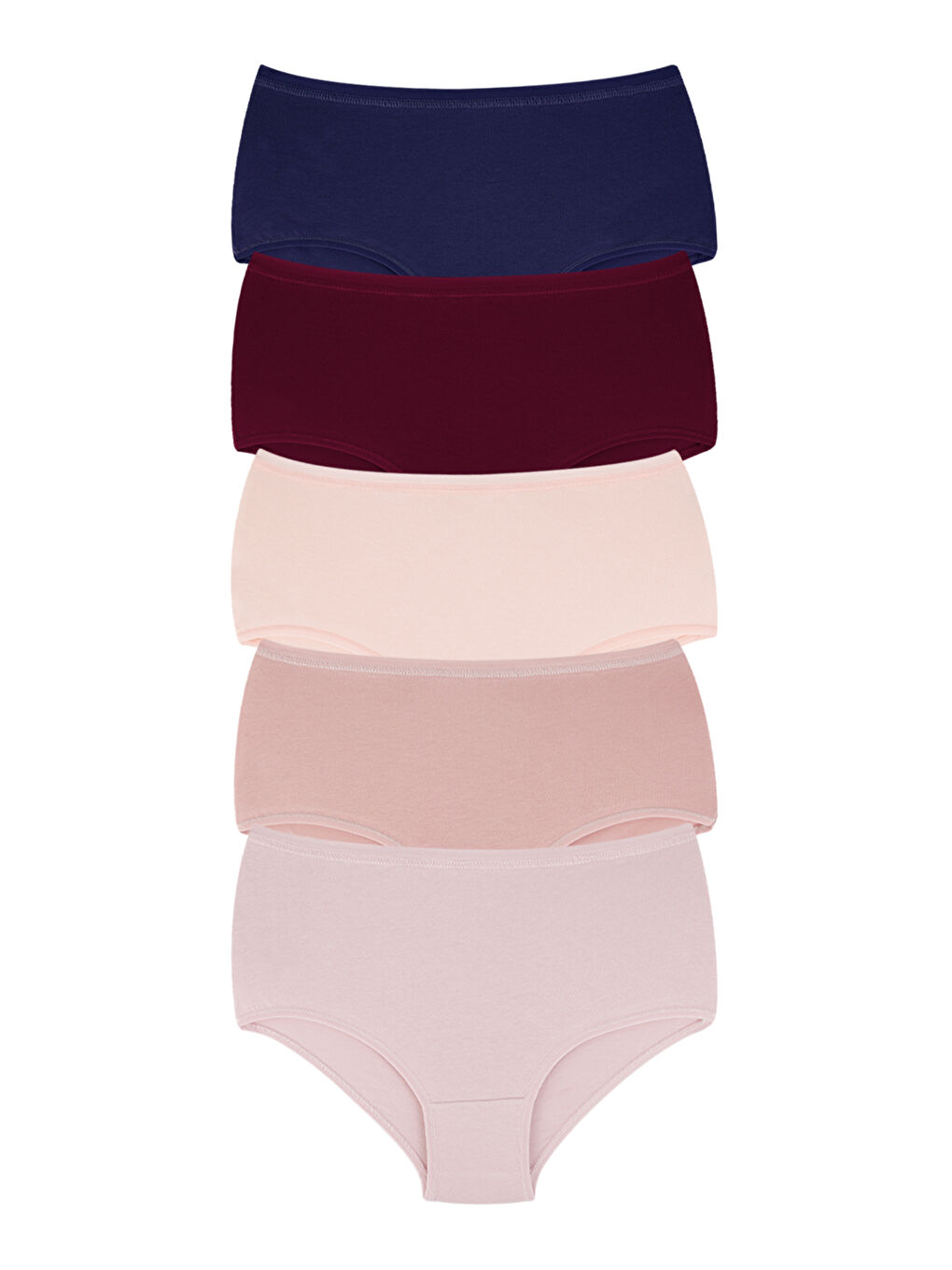 Karışık Kadın Renkli Yüksel Bel Pamuklu Külot 5'li Paket