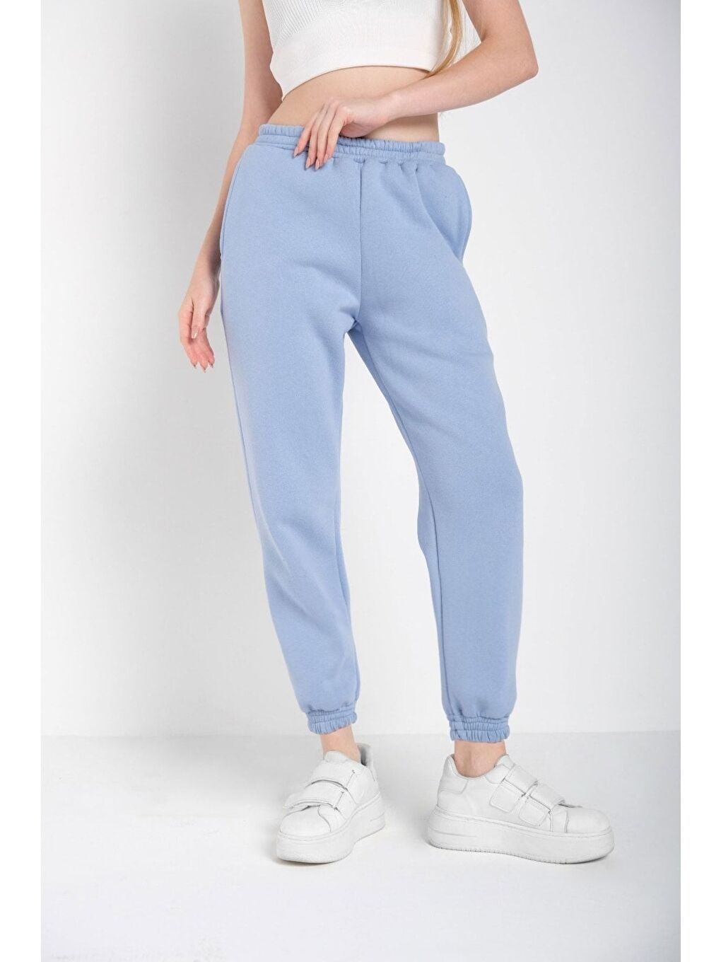 Kadın Bebe Mavisi Lastik Paçalı Eşofman Altı