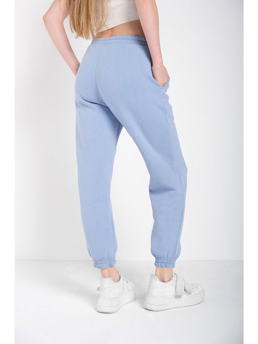 Kadın Bebe Mavisi Lastik Paçalı Eşofman Altı-1